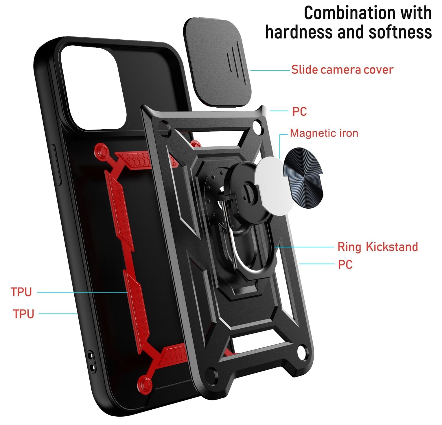 iPhone 13 Pro Max Sliding window with kickstand Phone Case