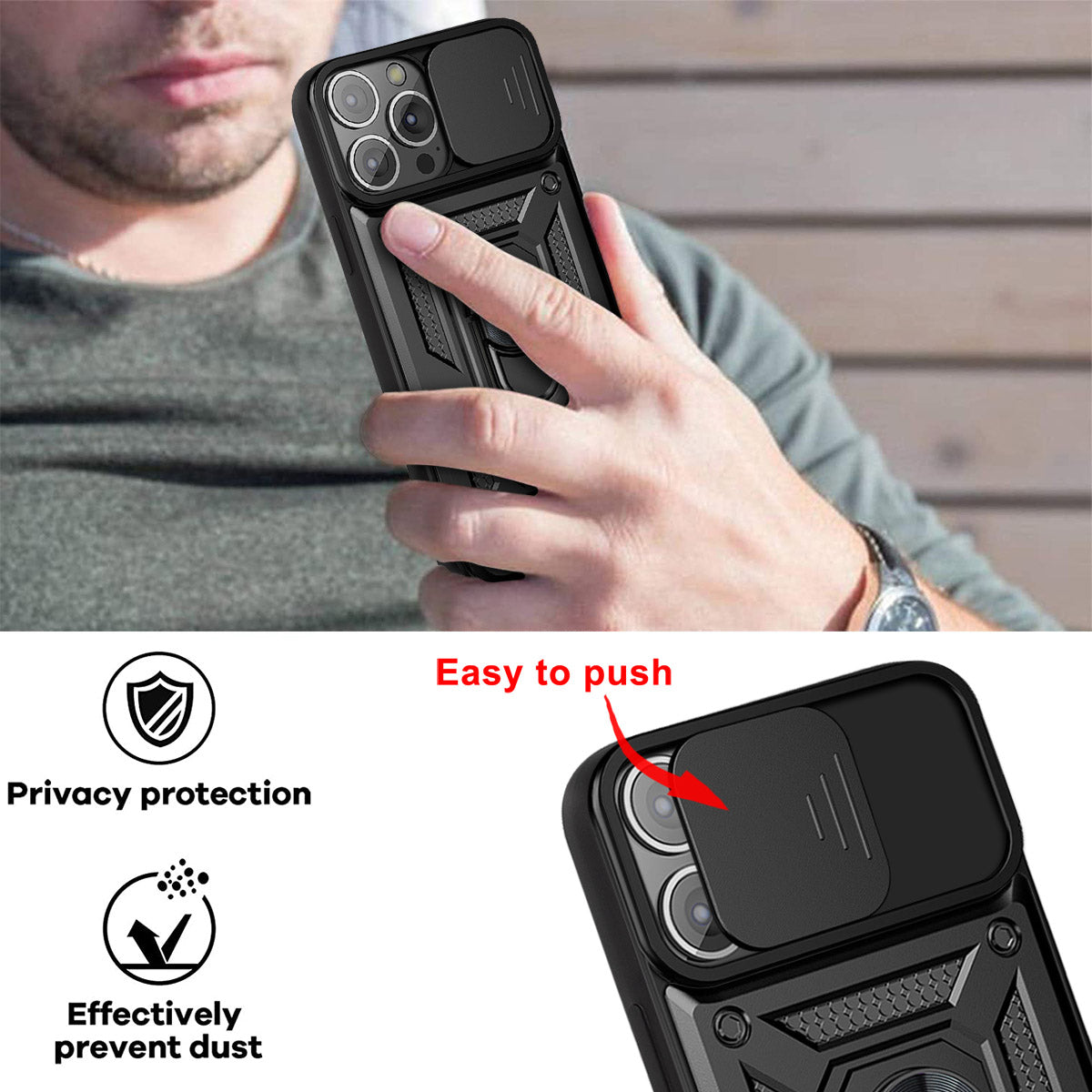 iPhone 13 Pro Sliding window with kickstand Phone Case