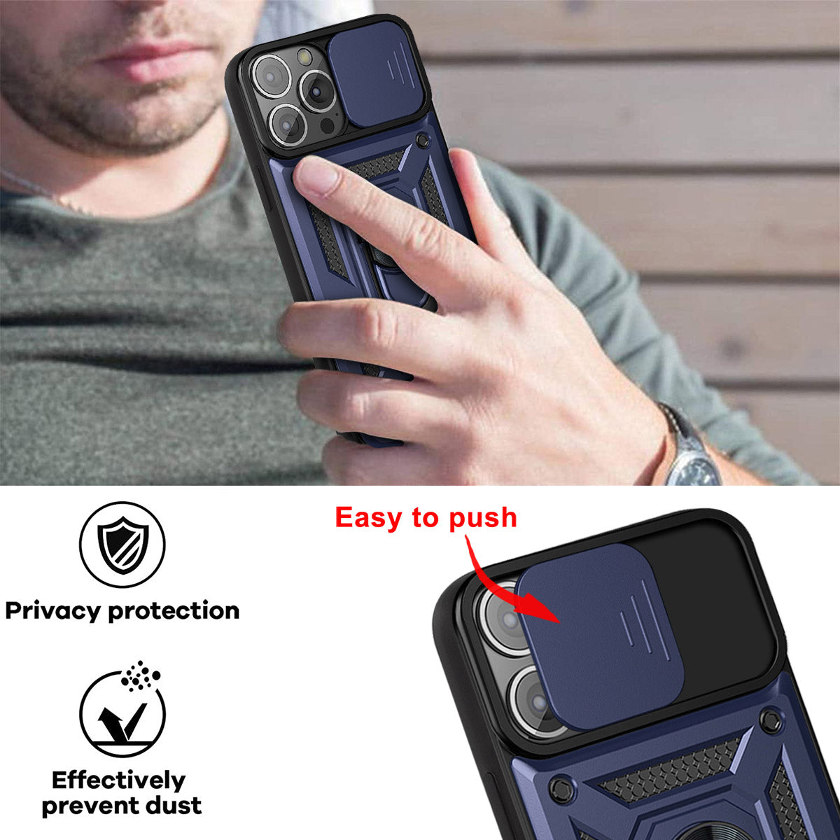 iPhone 13 Pro Sliding window with kickstand Phone Case