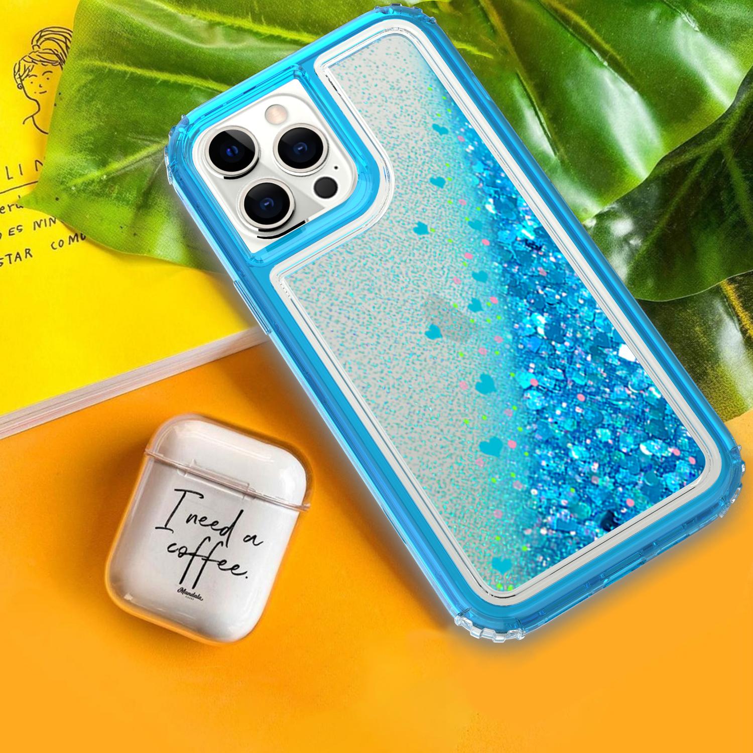 Transparent four corner anti falling quicksand protective case for iPhone 13Pro Max
