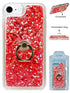 Floating Glitter Star Ring Phone Holder Case Compatible with Apple iPhone 8/7/6/SE2 - Red