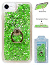 Floating Glitter Star Ring Phone Holder Case Compatible with Apple iPhone 8/7/6/SE2  -Green