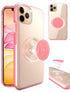 iPhone 11 Pro Max (6.5") Clear Case with Soft TPU Hands-Free Kickstand - Pink