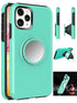 Hybrid Rubber Case with Coiled Circle Magnetic Kickstand GPS Holder for iPhone 11 Pro Max