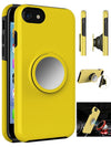 Apple iPhone 8/7/6 Hybrid Rubber Case with Coiled Circle Magnetic Kickstand GPS Holder