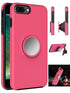 Hybrid Rubber Case with Coiled Circle Magnetic Kickstand GPS Holder for Apple iPhone 8/7/6 Plus