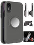 Hybrid Rubber Case with Coiled Circle Magnetic Kickstand GPS Holder for Apple iPhone XR