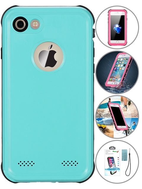 Apple iPhone 8/7 360 Full Protective Waterproof Case with Built-in Screen Fingerprint Protector