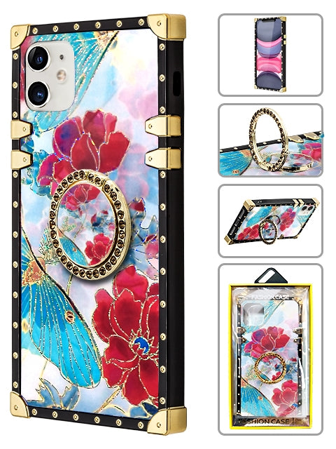 iPhone 11 (6.1") TPU Luxury Shiny Flower Fashion Case with Kickstand