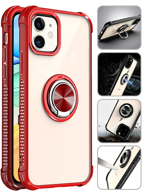 Transparent Ring Magnetic GPS car mount Phone Holder Case for iPhone 11 (6.1") Case
