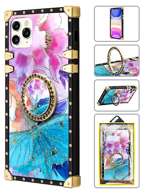 TPU Luxury Shiny Flower Fashion Case with Kickstand for iPhone 11 Pro (5.8")