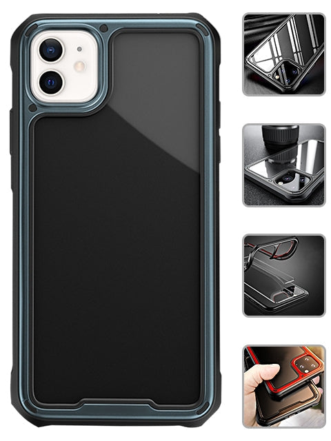 Hard PC + Flexible TPU Frame [Shock-Absorbing] for iPhone 12 / 12 Pro (6.1") Case - Blue