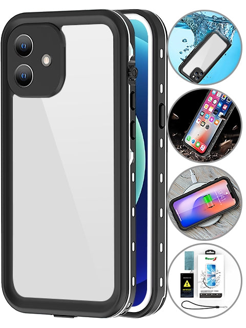 Apple iPhone 12 Mini (5.4") 360 Full Protective Waterproof Case with Built-in Screen Fingerprint Protector