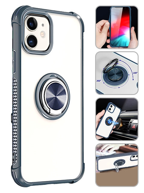 Transparent Ring Magnetic GPS car mount Phone Holder Case for iPhone 11 (6.1") Case