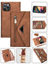 2 IN 1 Leather Wallet Case for iPhone 12 Pro/12 with 7 Credit Card Slots(6.1") - Brown
