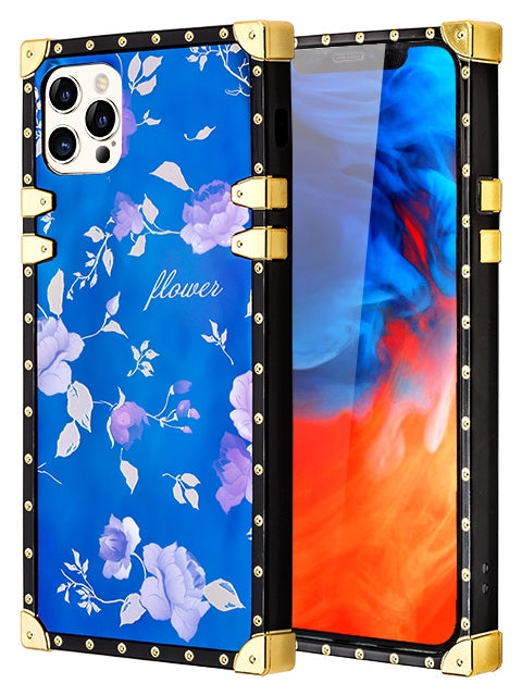 iPhone 12 Pro Max (6.7") TPU Blue Light Effect Luxury Big Rose Fashion Case