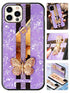 Butterfly Bling Bling TPU Luxury Phone Case for iPhone 12 Pro/12(6.1") - White
