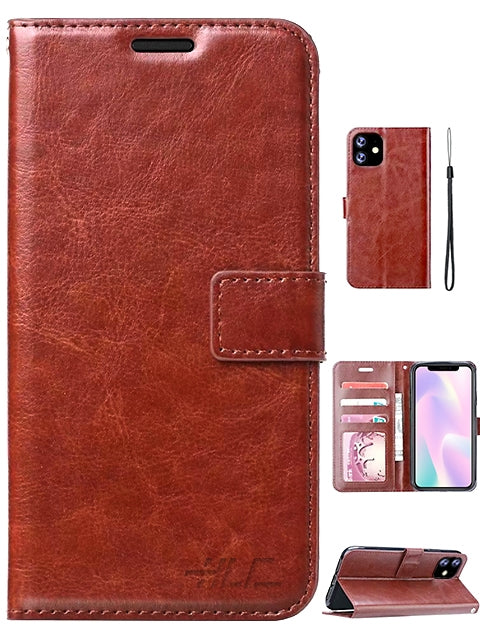 iPhone 11 (6.1") Plain Leather Wallet Case