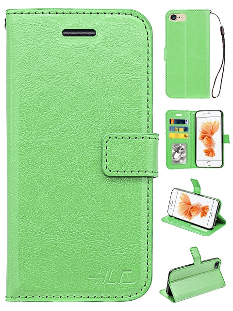 Real Plain Leather Wallet Case for Iphone 6 Plus(5.5in)