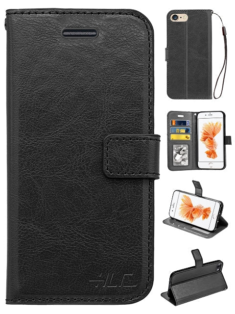 Real Plain Leather Wallet Case for Iphone 6 Plus(5.5in)