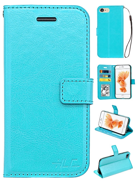 Real Plain Leather Wallet Case for Iphone 6 Plus(5.5in)