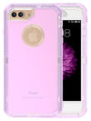 Transparent Full Protection Heavy Duty Case without Clip for Apple iPhone 8 Plus/ 7 Plus/ 6 Plus - Purple