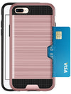 Slidable Card Holder case Compatible with Apple iPhone 7 / 8 Plus-  Rose Gold