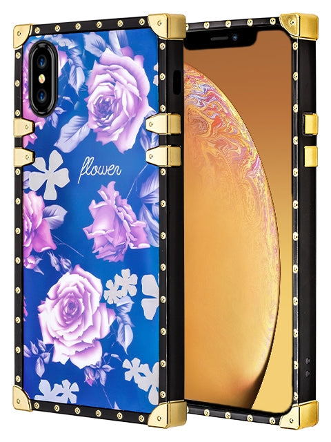 TPU Blue Light Effect Luxury Big Rose Fashion Case for iPhone Xs Max (6.5")