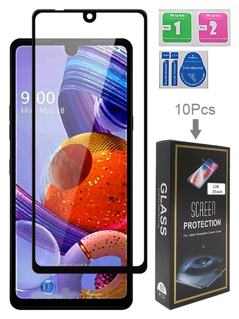 Black 10PCS Tempered Glass for LG Stylo 6