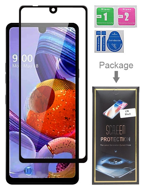 Black 1PCS Tempered Glass for LG Stylo 6