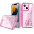 iPhone 13 Transparent four corner anti falling quicksand protective case