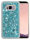 Floating Heart / Star Glitter Case for Galaxy S8 Plus - Teal