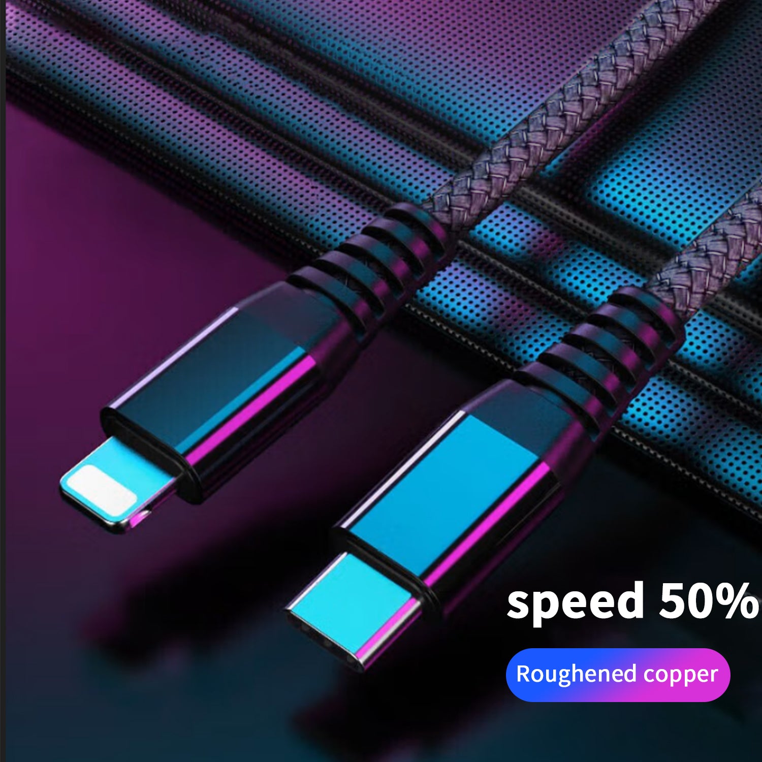 Lightning to Type-C Nylon Braided Charging Cable  iOS to type-C for iPhone