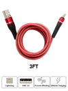 Woven Braided Dual Color Cable for iPhone 11/11 Pro /11 Pro Max/ Xs Max/ X / XS/ 8 / 7  (3FT)