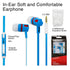 Universal Hi-fi Stereo Earphone with Volume Control - Blue