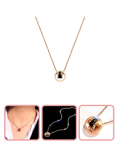 A Dozen of Gold Fashion Gold Double Circle Necklaces (X133)