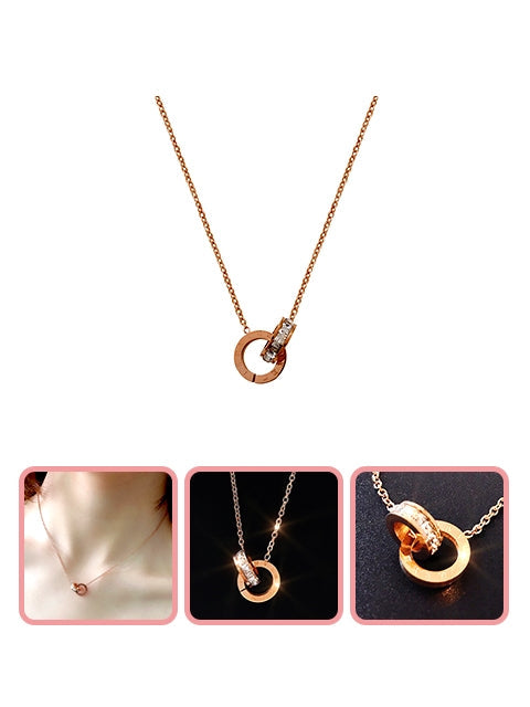A Dozen of Rhinestone Cross Circle Necklace for Women and Girls (X145)
