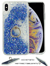 Floating Glitter Star Ring Phone Holder Case for iPhone Xs Max-Blue