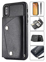 iPhone Xs Max (6.5") 2 in 1 Leather Wallet Case With 9 Credit Card Slots and Removable Back Cover 