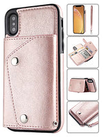 iPhone Xs Max (6.5") 2 in 1 Leather Wallet Case With 9 Credit Card Slots and Removable Back Cover 