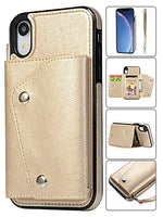 iPhone XR(6.1") Kickstand Wallet Case with Credit Card Pockets