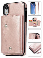 iPhone XR(6.1") Kickstand Wallet Case with Credit Card Pockets
