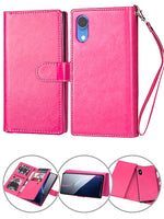 iPhone XR 2 in 1 Leather Wallet Case With 9 Credit Card Slots and Removable Back Cover 