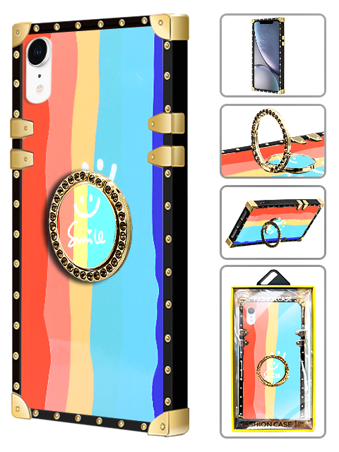 iPhoneXR(6.1") TPU Luxury Diamond Marble Fashion Case with Kickstand