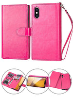 iPhone X/Xs 2 in 1 Leather Wallet Case With 9 Credit Card Slots and Removable Back Cover 