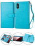 iPhone Xs Max (6.5") 2 in 1 Leather Wallet Case With 9 Credit Card Slots and Removable Back Cover 