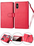 iPhone Xs Max (6.5") 2 in 1 Leather Wallet Case With 9 Credit Card Slots and Removable Back Cover 